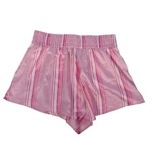 Victoria's Secret Pink White Striped Satin Pajama Shorts Small Sleep Loungewear